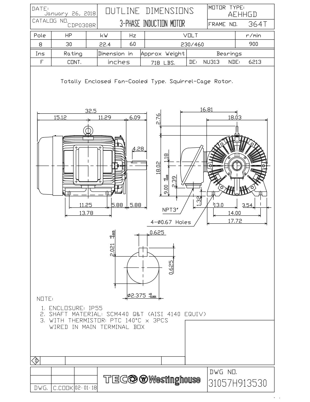 Teco CDP0308R Reference Drawing