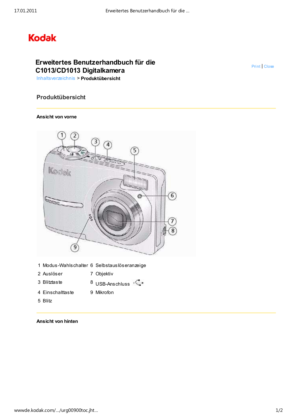 Kodak C1013, CD1013 User guide