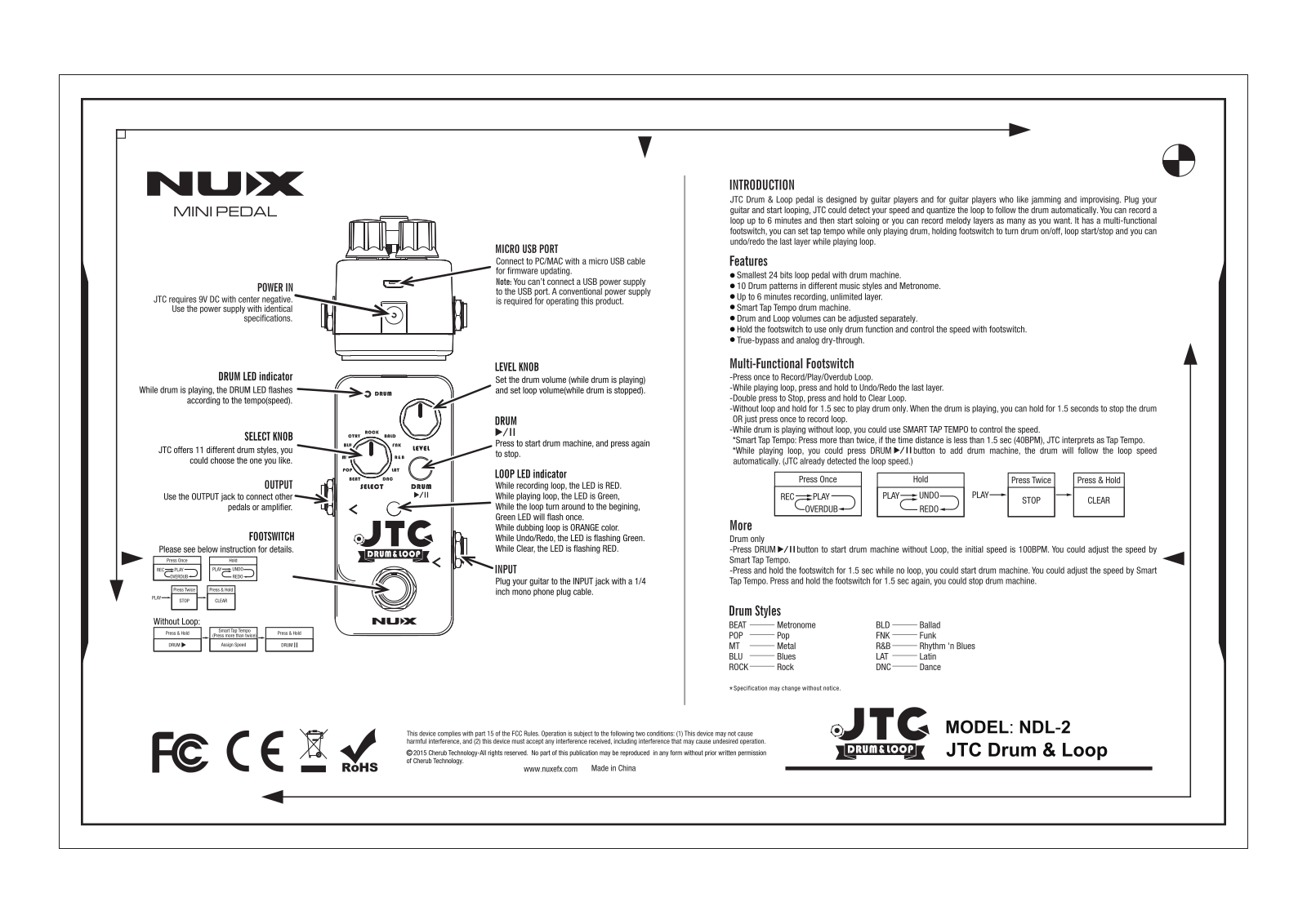 Nux NDL2 Owner`s Manual