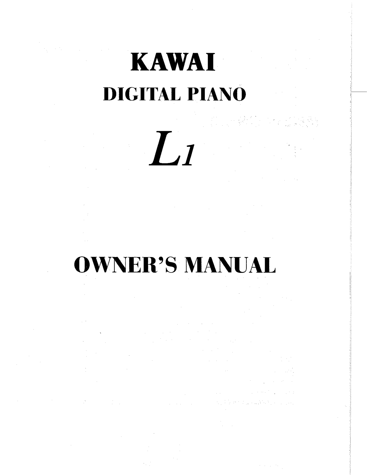 KAWAI L1 User Guide