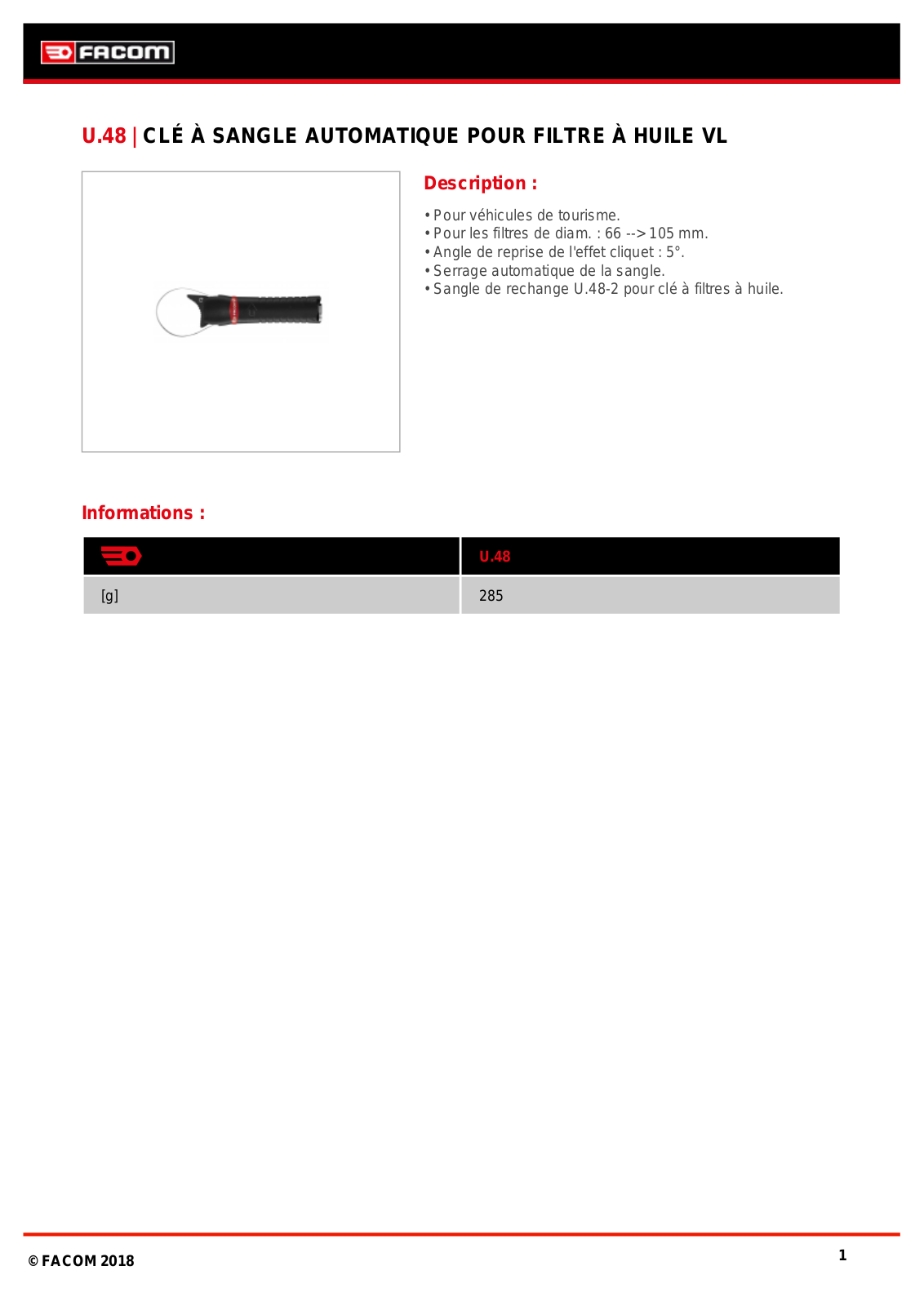 Facom U.48PB Specification - ManualMachine.com