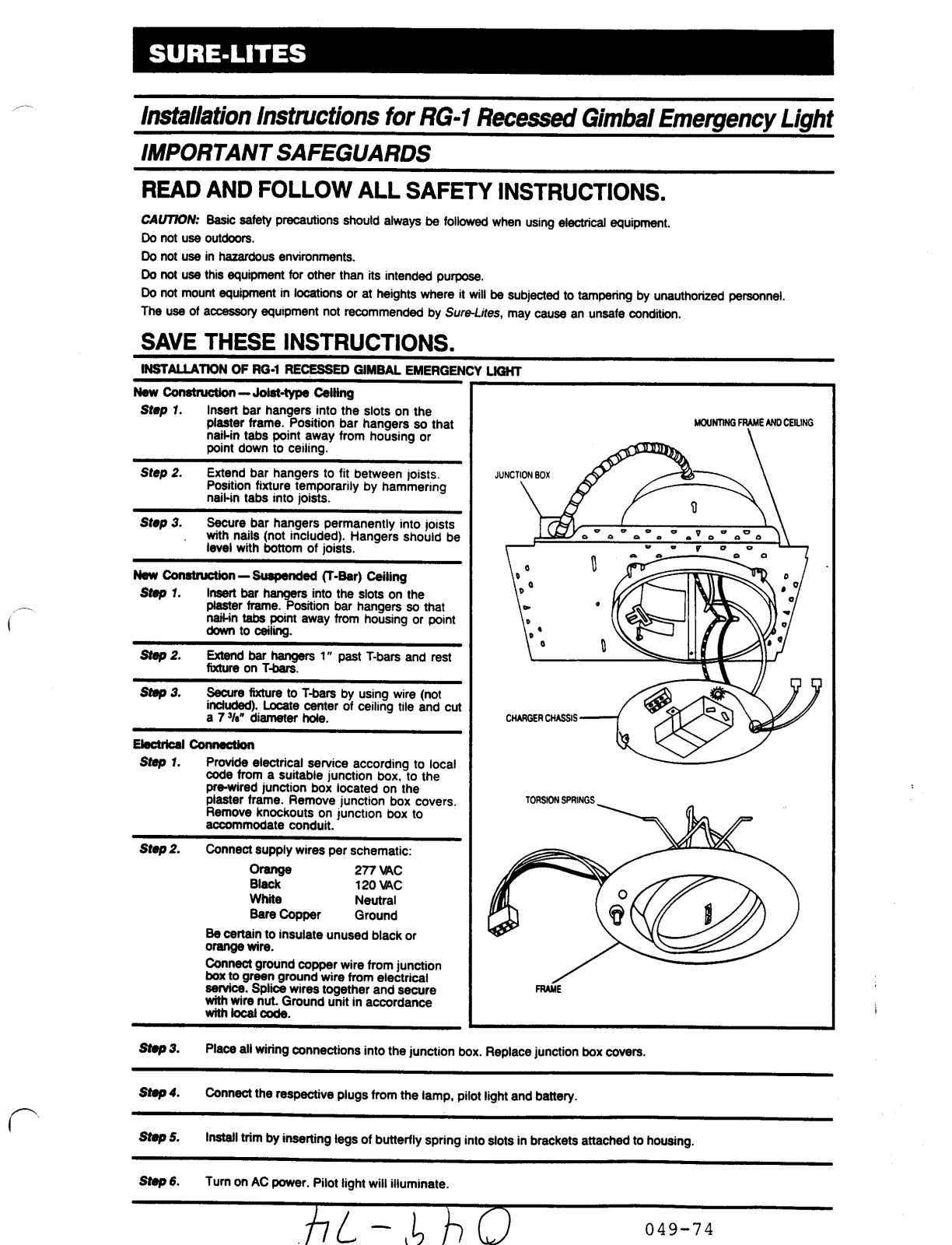 Cooper Lighting Solutions Sure-Lites Installation Manual