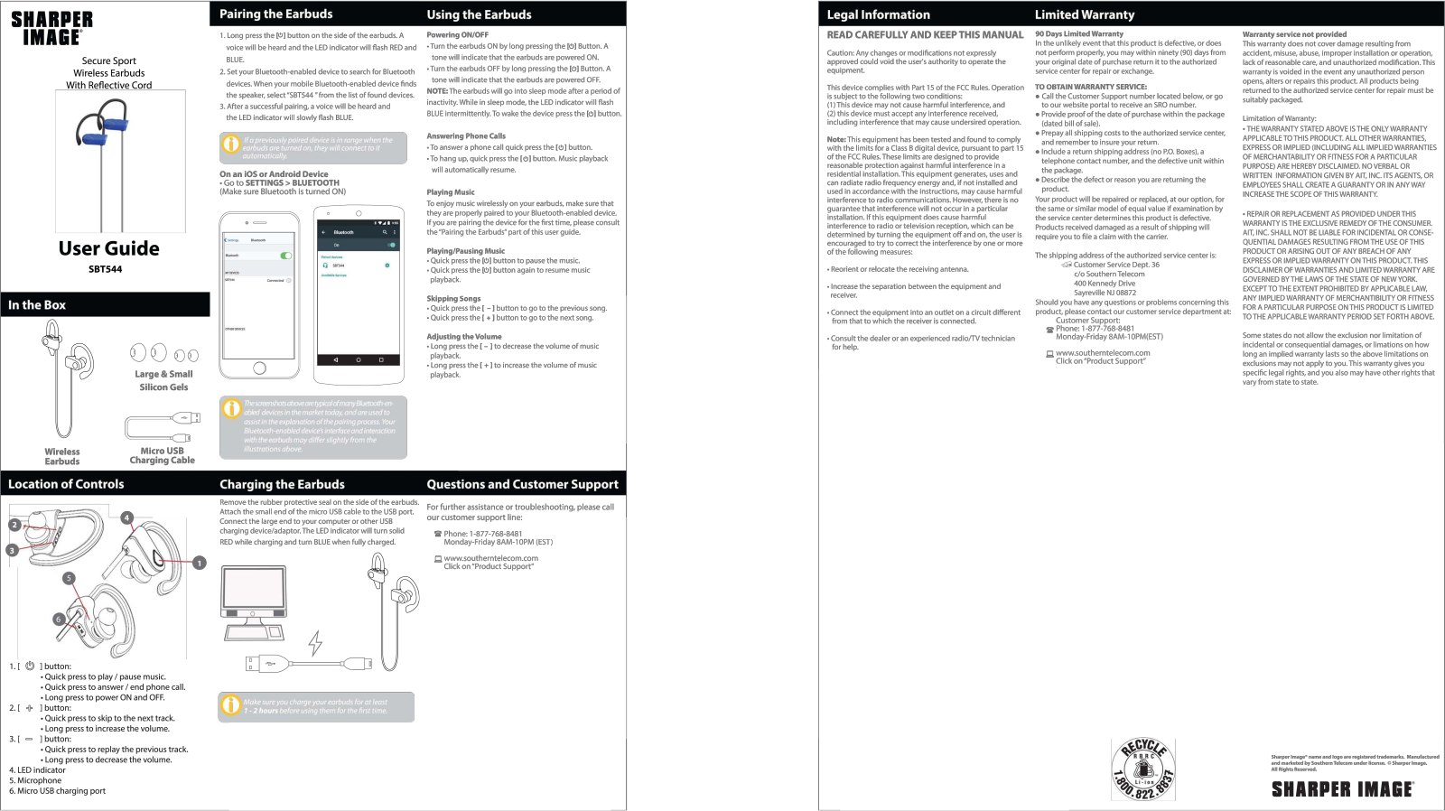 Sharper image SBT544 User Manual