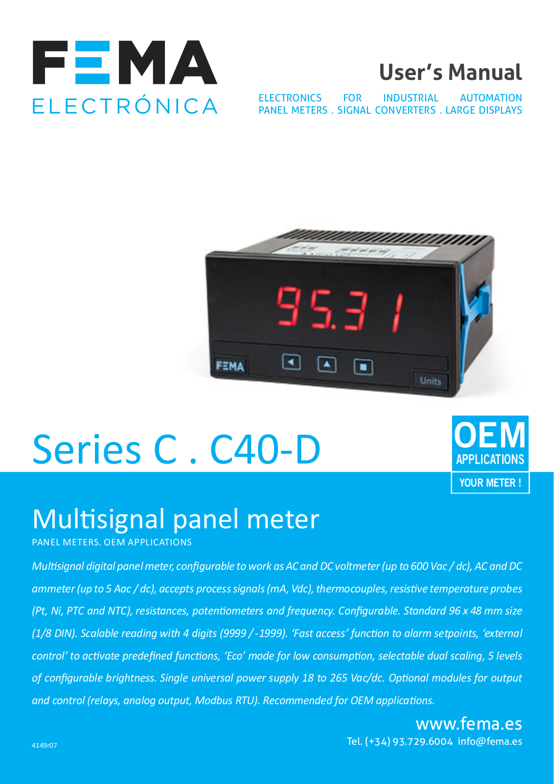 Fema C Series, C40-D User Manual - ManualMachine.com