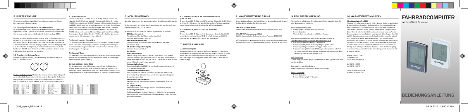 Prophete 0528 User Manual - ManualMachine.com