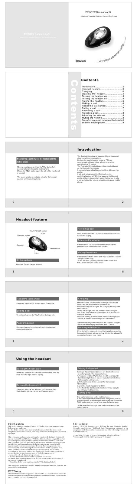 PRINTEX Danmark ApS E2 Users Manual