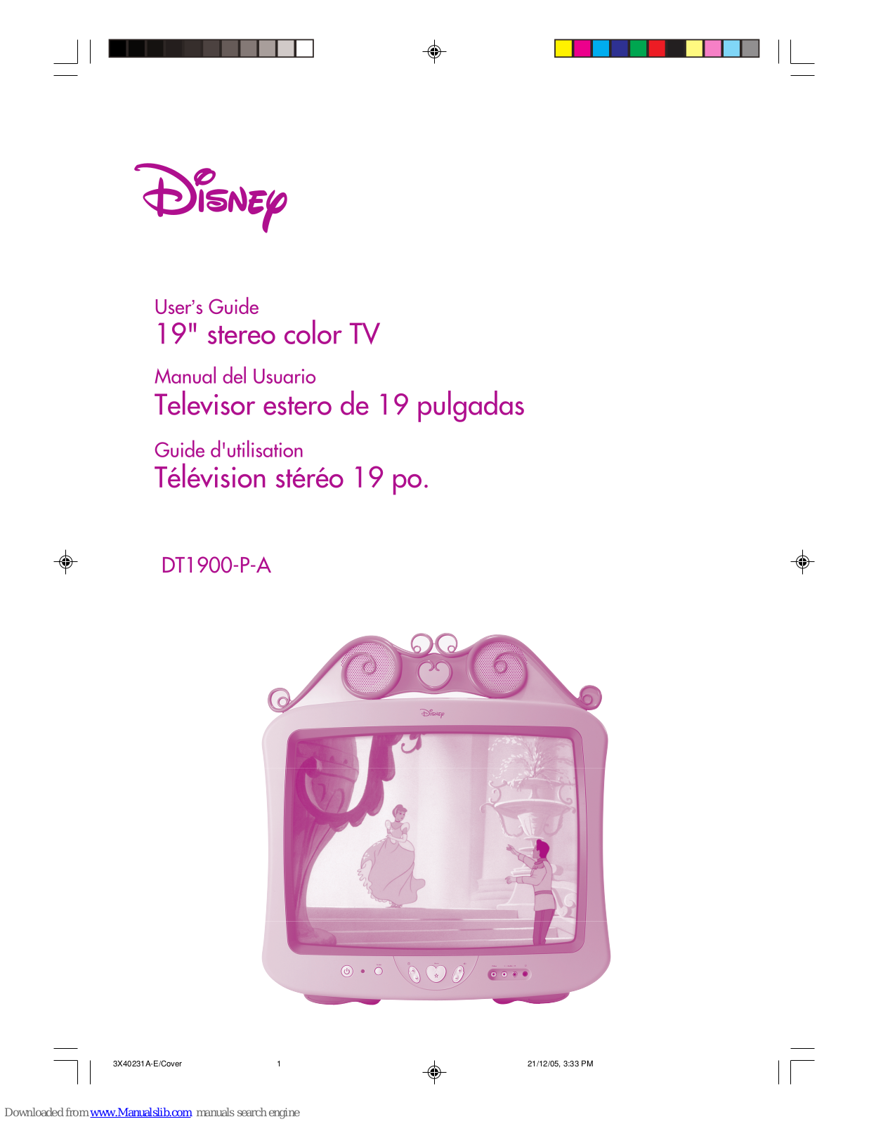 Disney DT1900-POM, DT1900-P-A User Manual