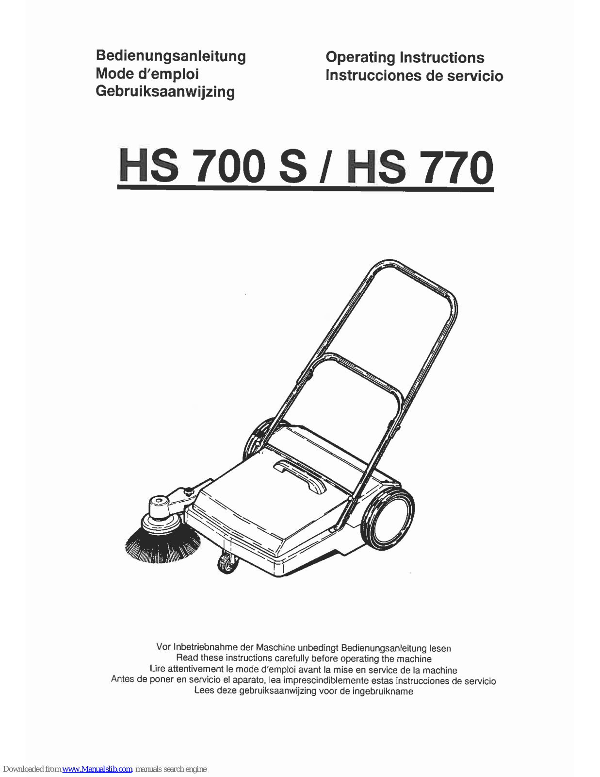 MasterCraft HS 700 S, HS 770 Instructions Manual