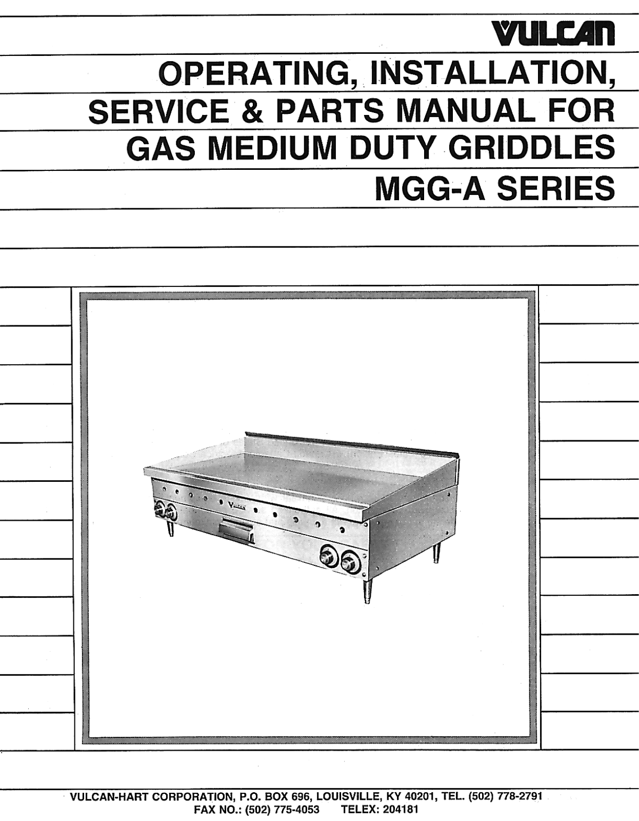 Vulcan MGG-2A Service Manual