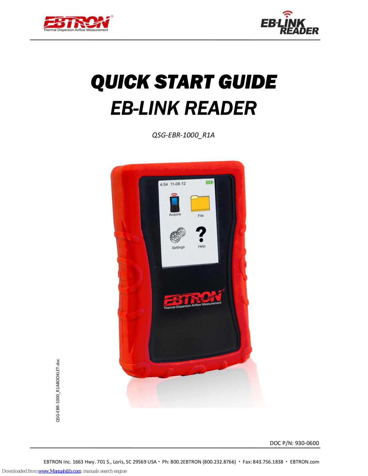 Ebtron QSG?EBR?1000_R1A, EB-LINK READER Quick Start Manual - ManualMachine.com