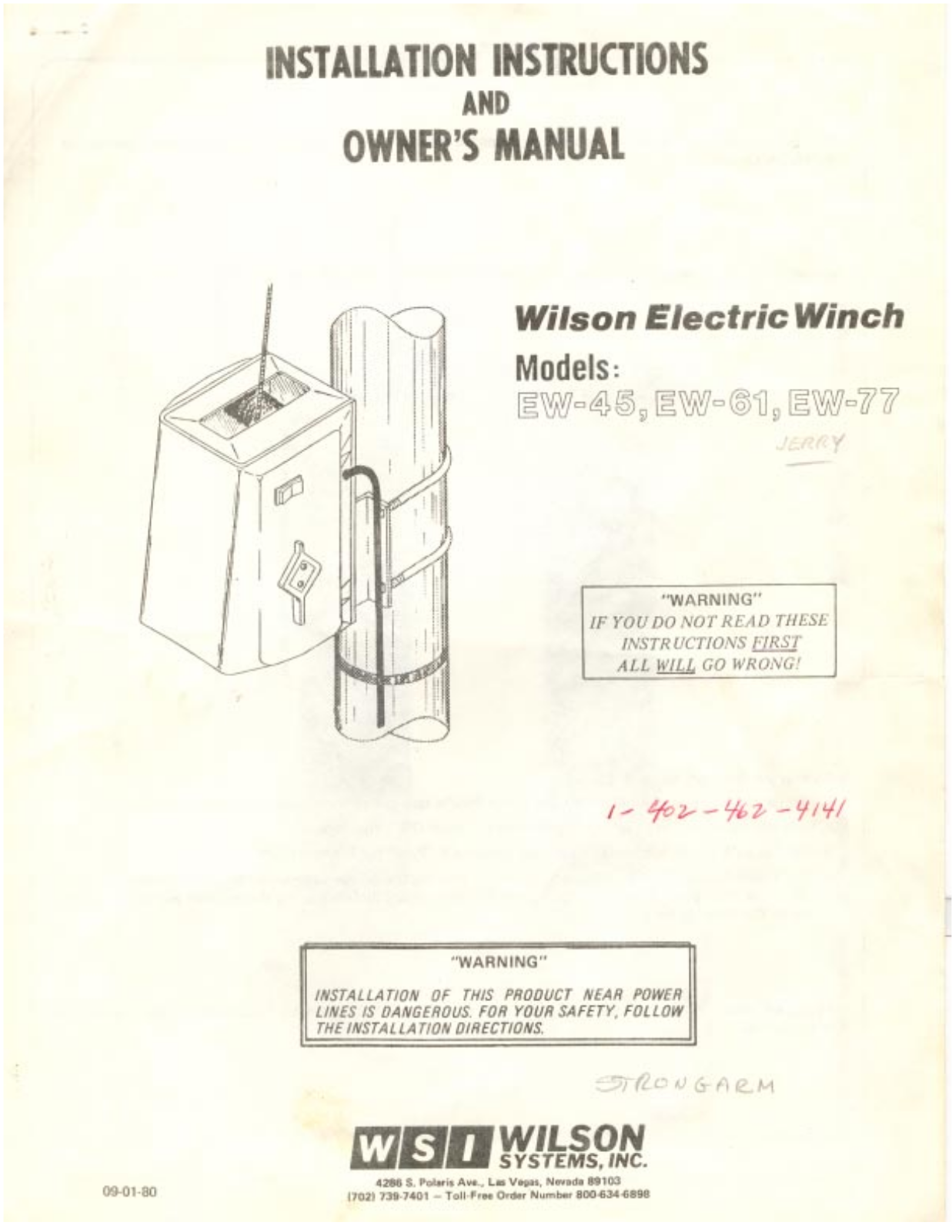 Wilson EW-77, EW-61, EW-45 User Manual