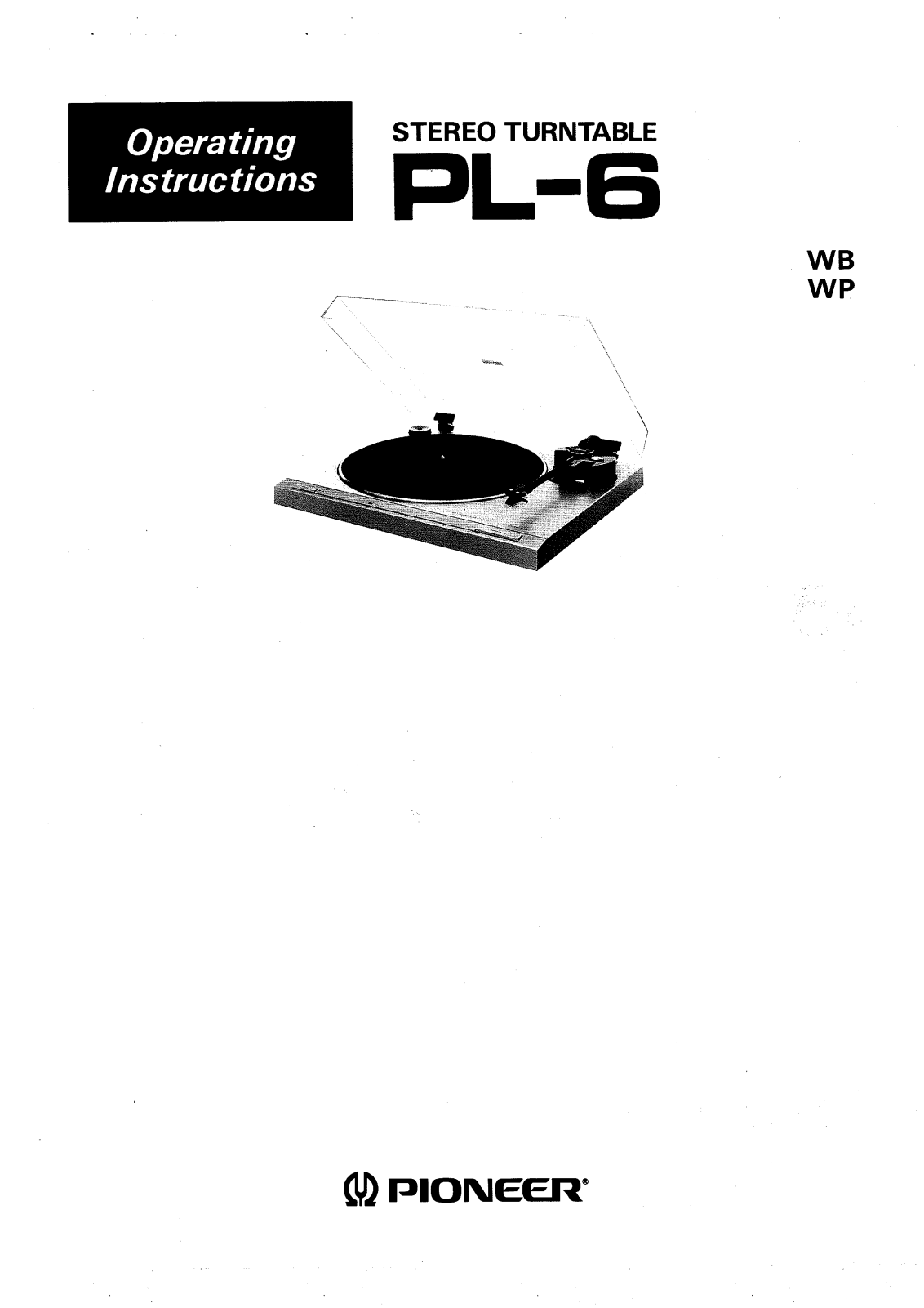 Pioneer PL-6 Manual