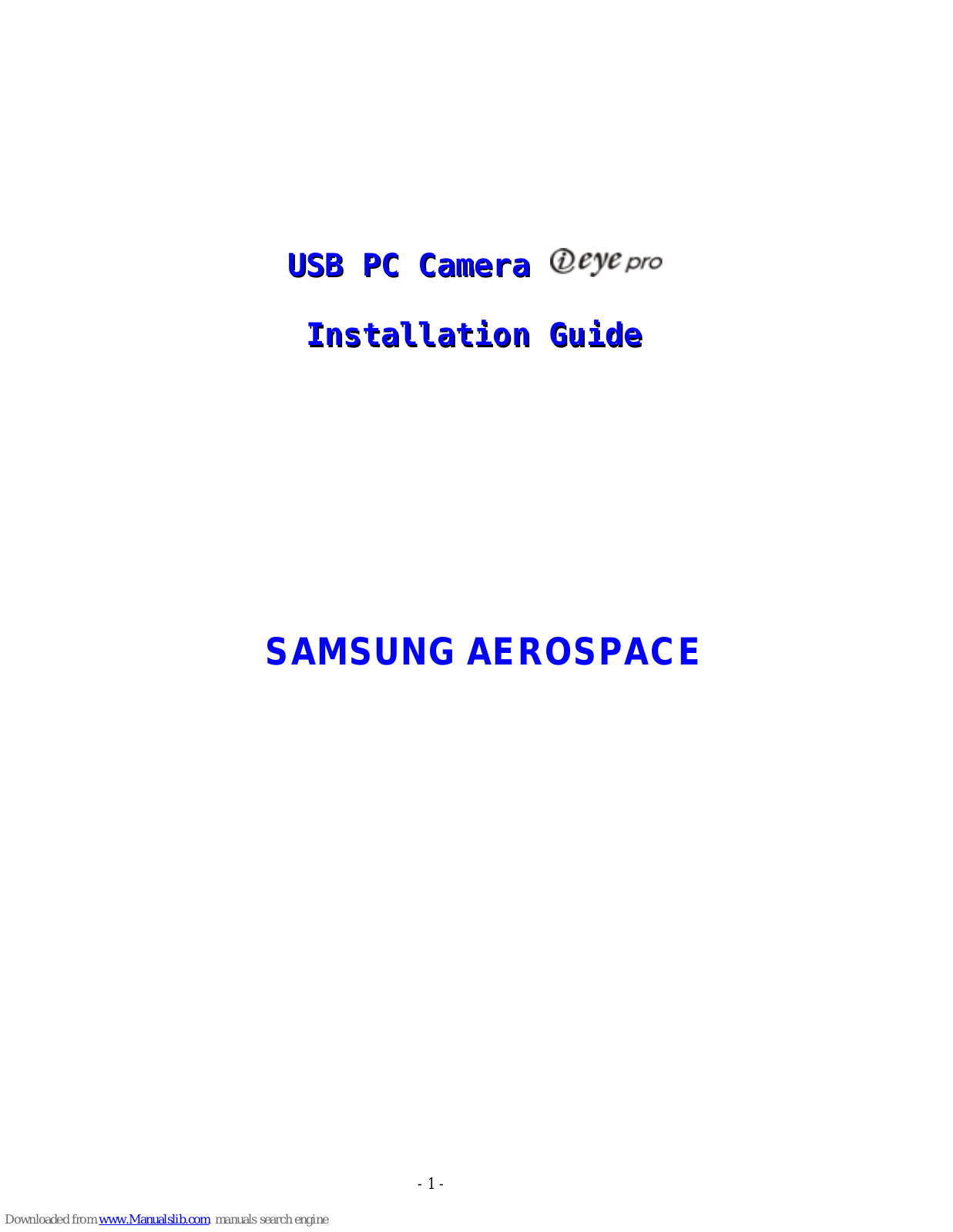 Samsung IEYEPRO Installation Manual