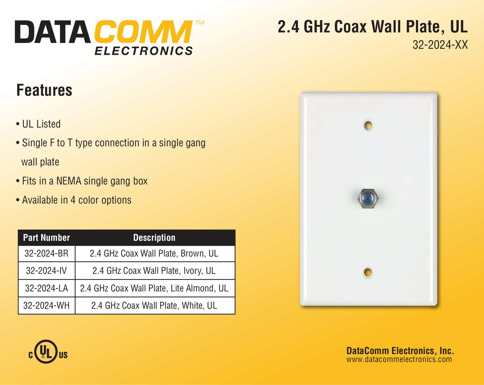 DataComm 32-2024-BR, 32-2024-IV, 32-2024-LA, 32-2024-WH Specsheet