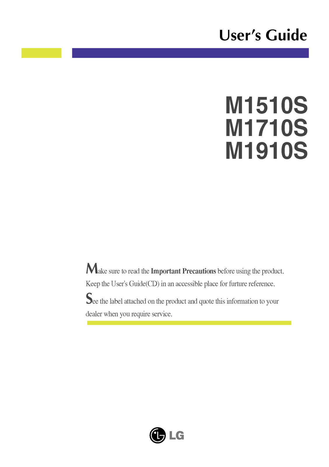 LG M1510S-BN, M1710S-BN User Manual