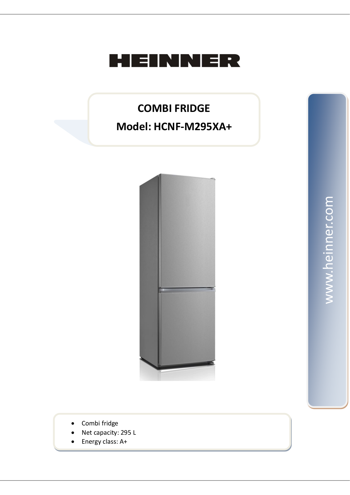 Heinner HCNF-M295XA+ User guide - ManualMachine.com