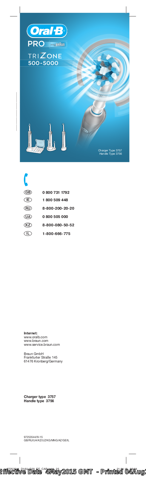 Braun Oral-B Pro TriZone 500-5000 User Manual