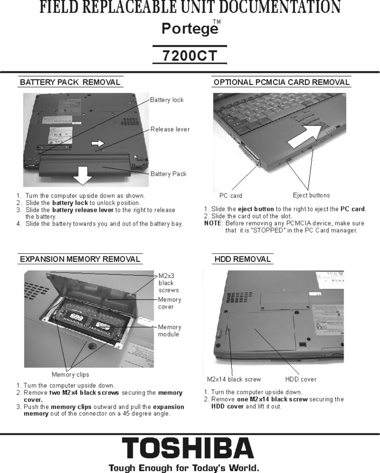 Toshiba portege 7200ct Service Manual