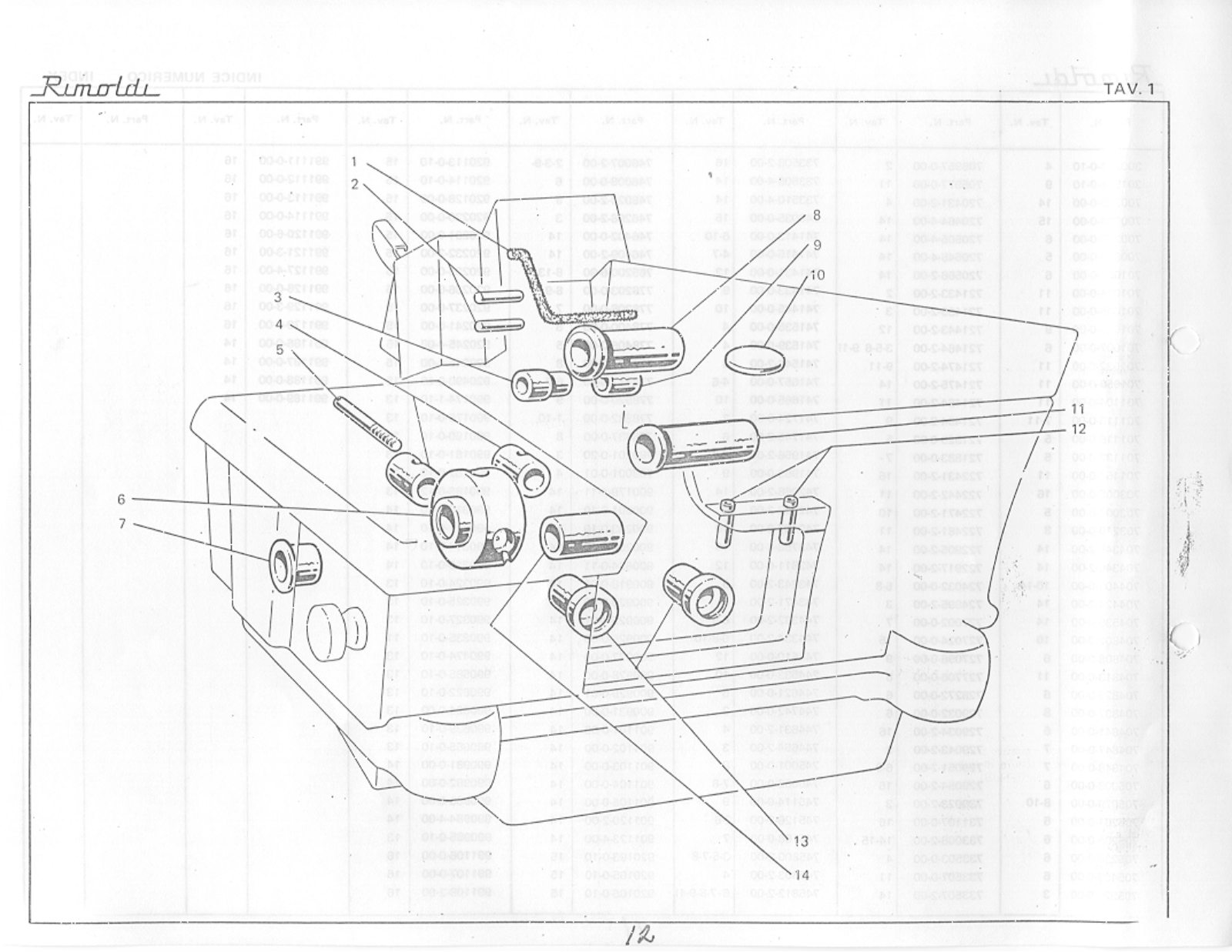 Rimoldi 327-00-1CD-01 Parts List