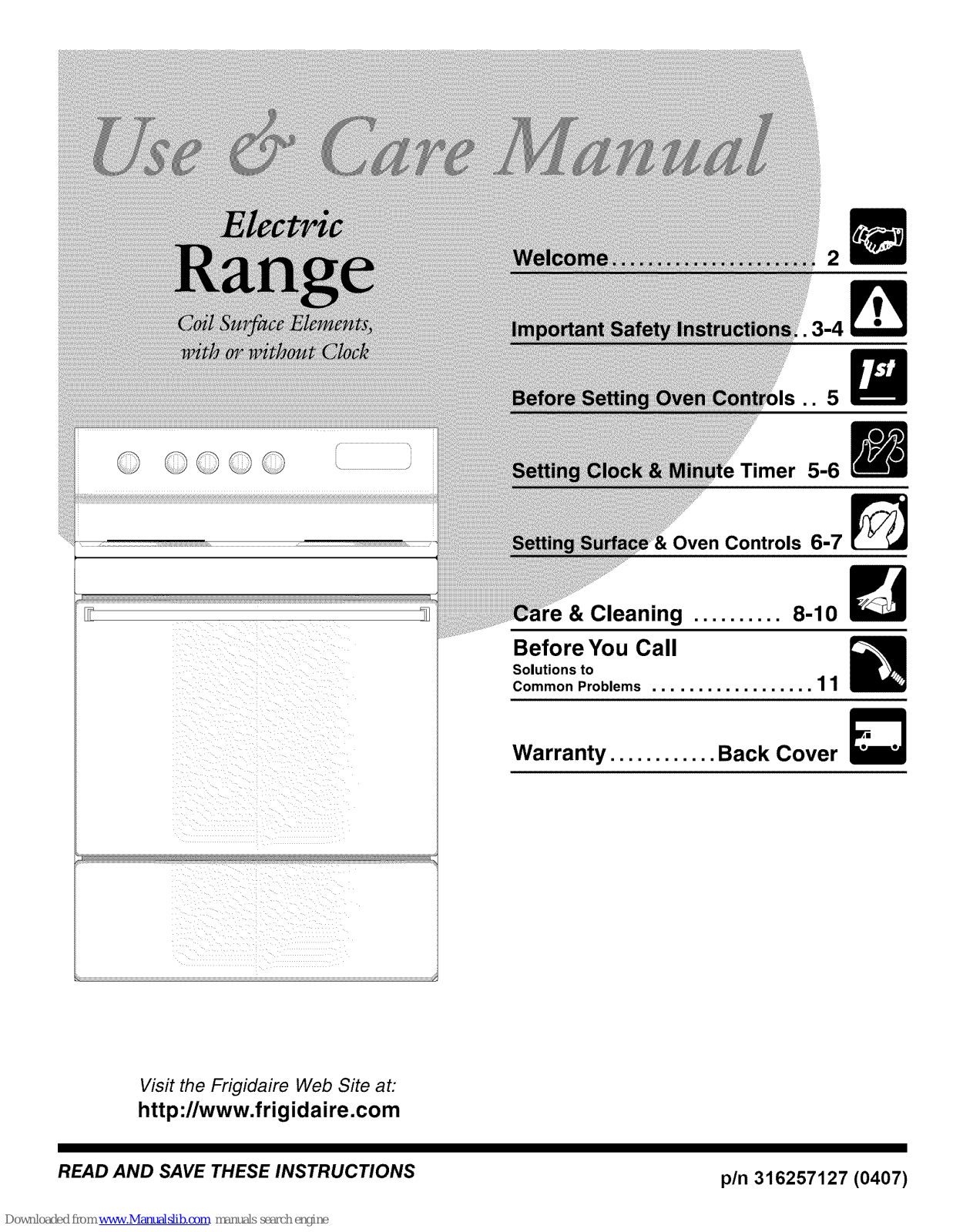 Frigidaire TEF317BUD, TEF317BWD, TEF303BWD, TEF303BWE, TEF317BWE Use & Care Manual - ManualMachine.com