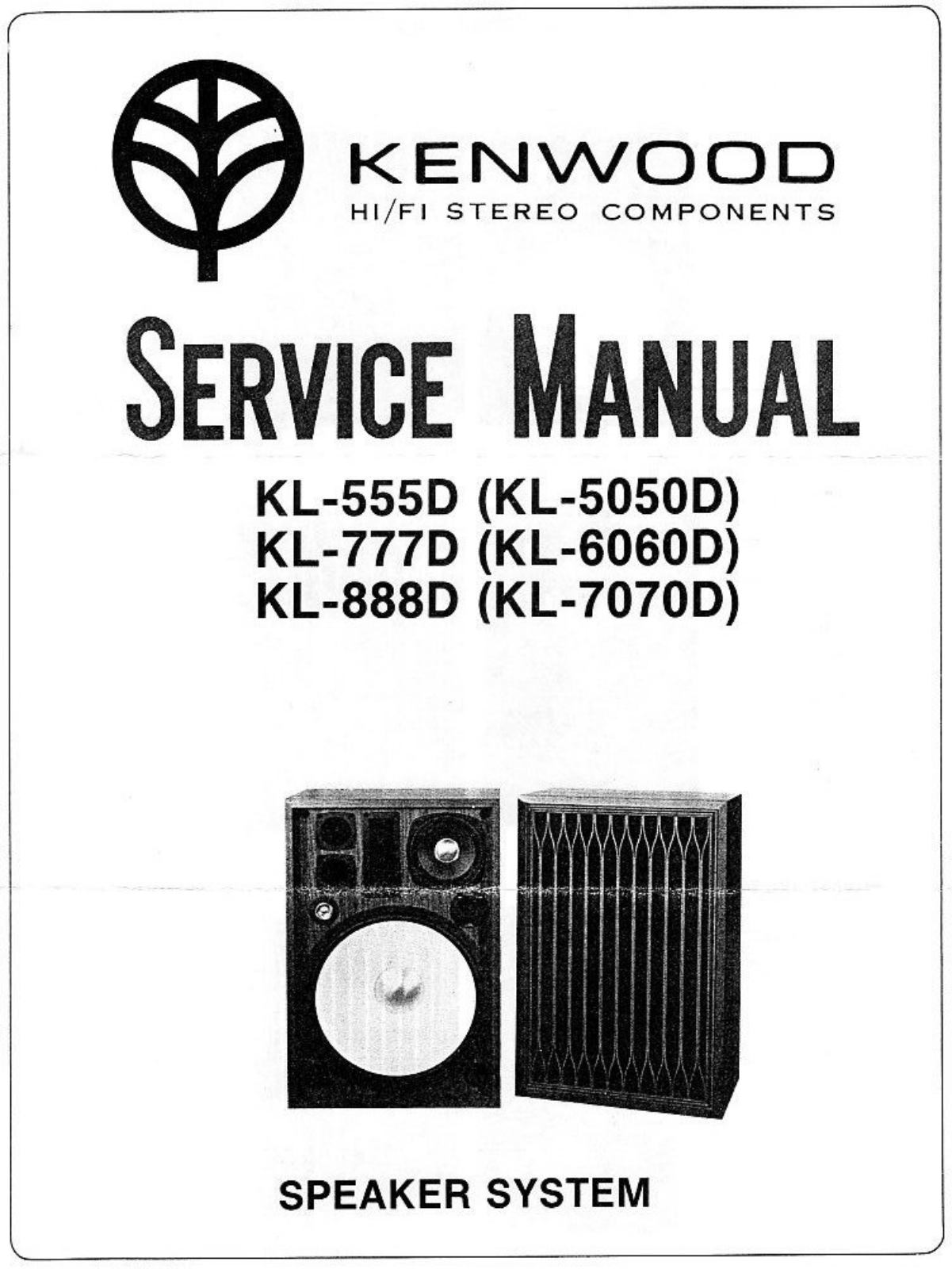 Kenwood KL-888-D, KL-777-D, KL-7070-D, KL-6060-D, KL-555-D Service Manual