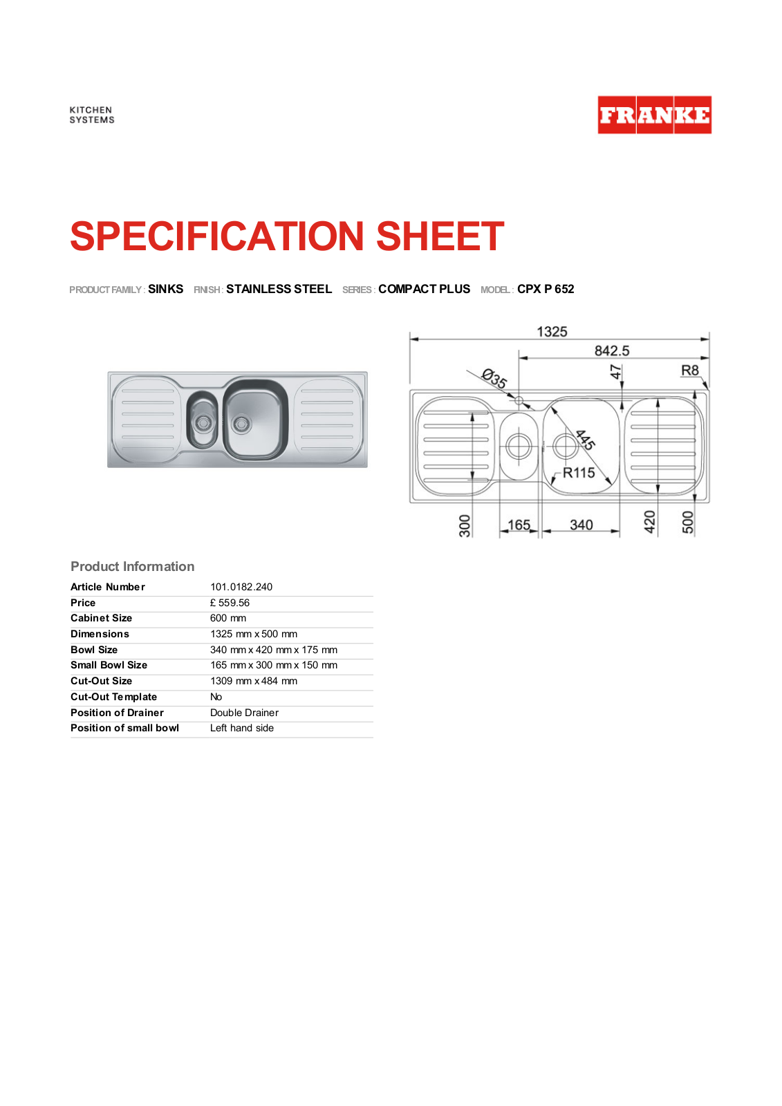 Franke Foodservice CPX P 652 User Manual