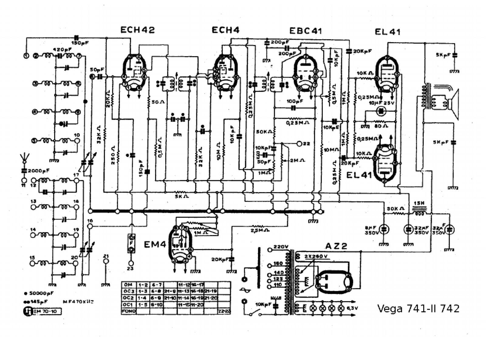 Vega 741 ii, 742 schematic