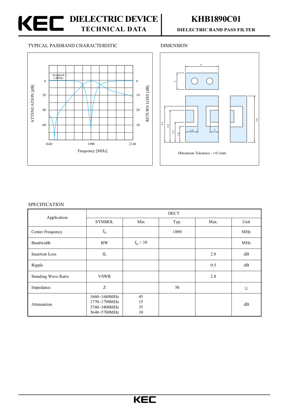 KEC KHB1890C01 Datasheet