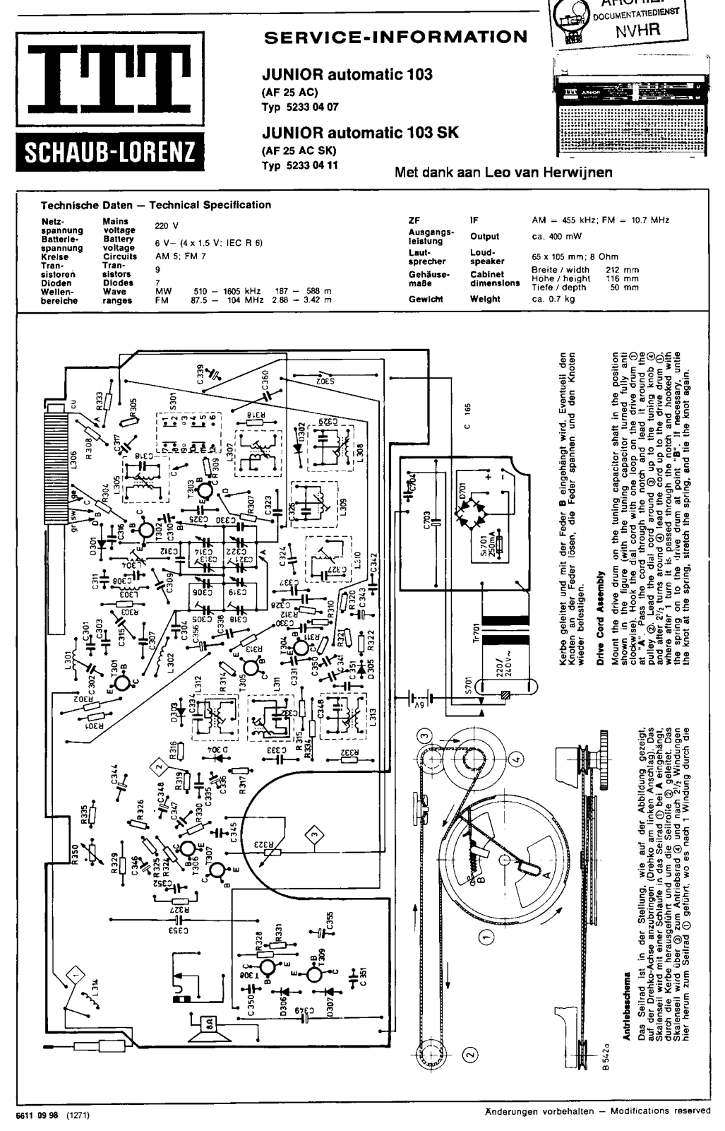 ITT JuniorAutomatic103SK Service guide - ManualMachine.com