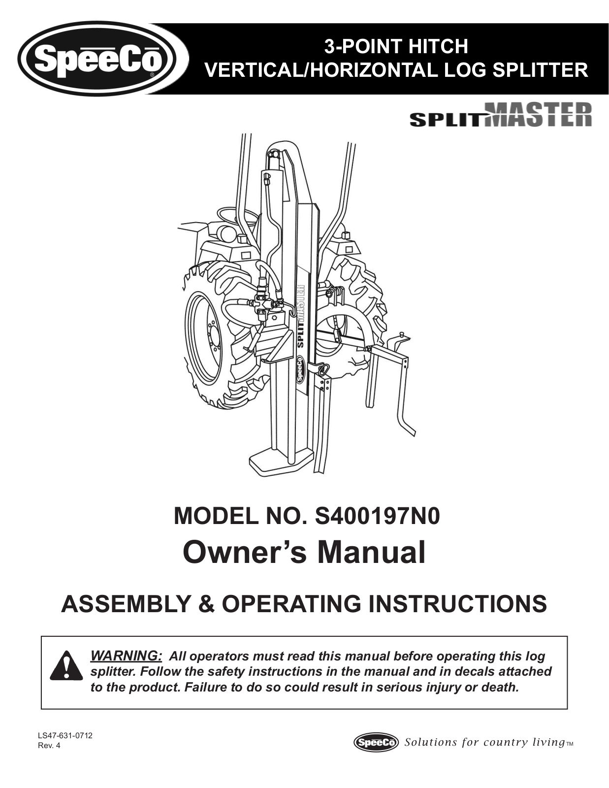 Speeco S400197N0 User Manual