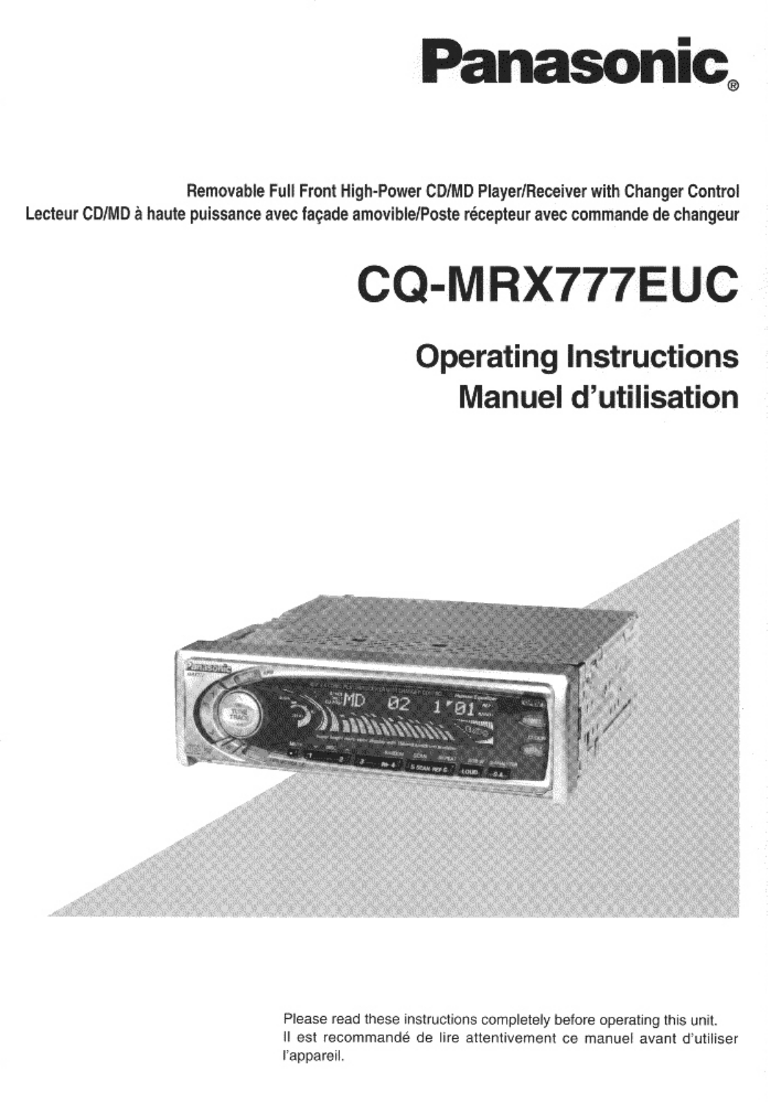 Panasonic CQ-MRX777EUC User Manual