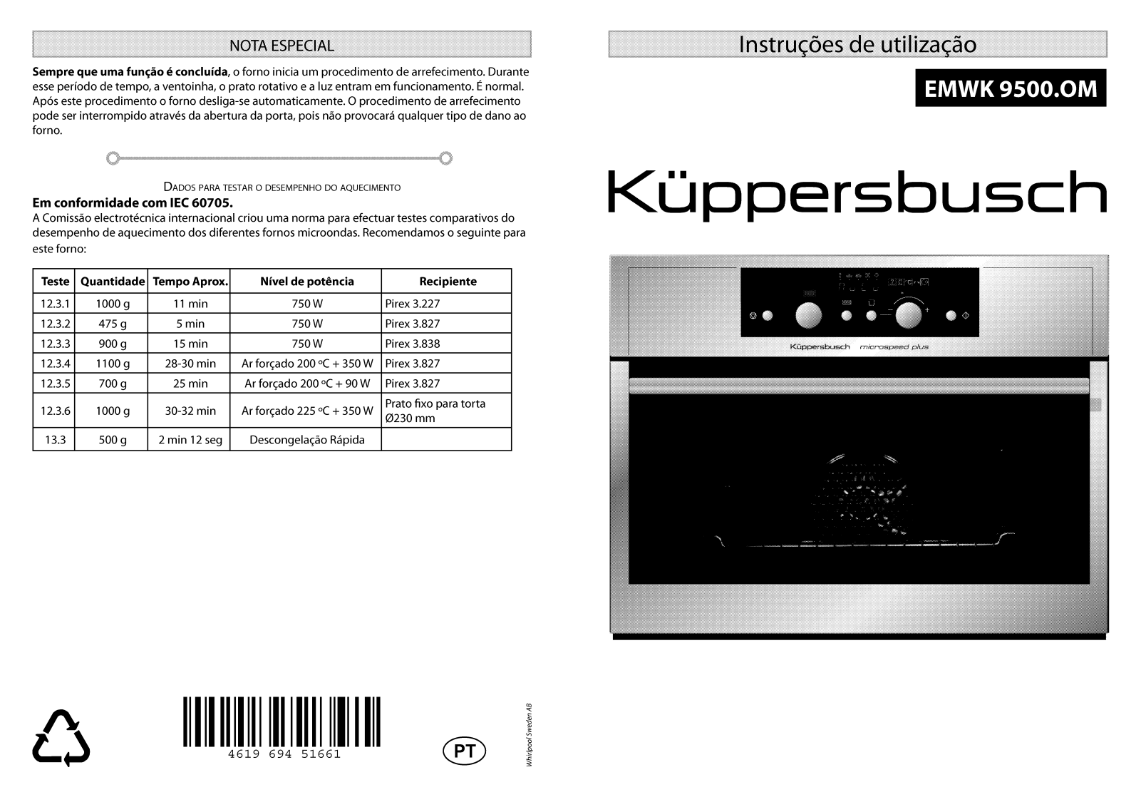 Kuppersbusch EMWK 9500.OM Instruction Manual