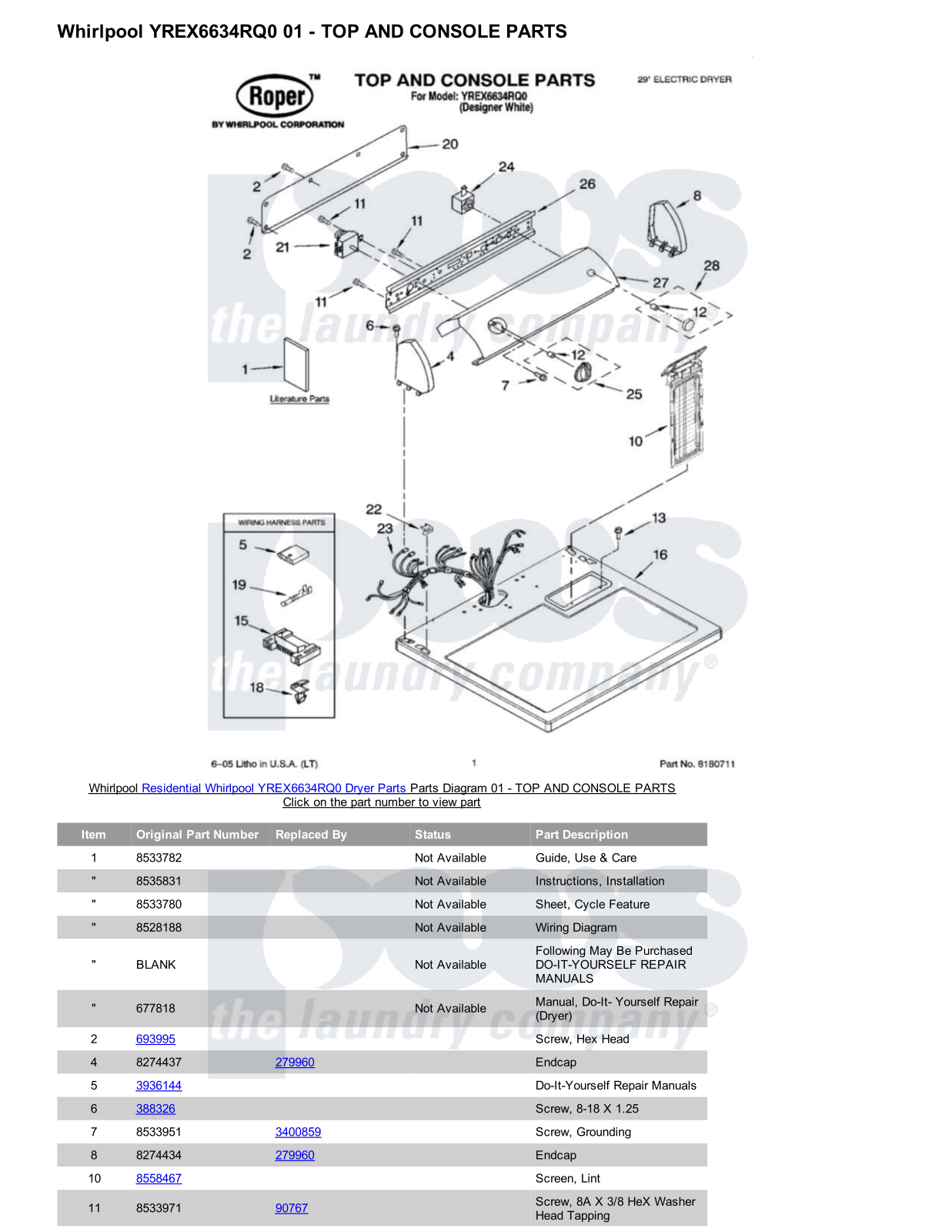 Whirlpool YREX6634RQ0 Parts Diagram