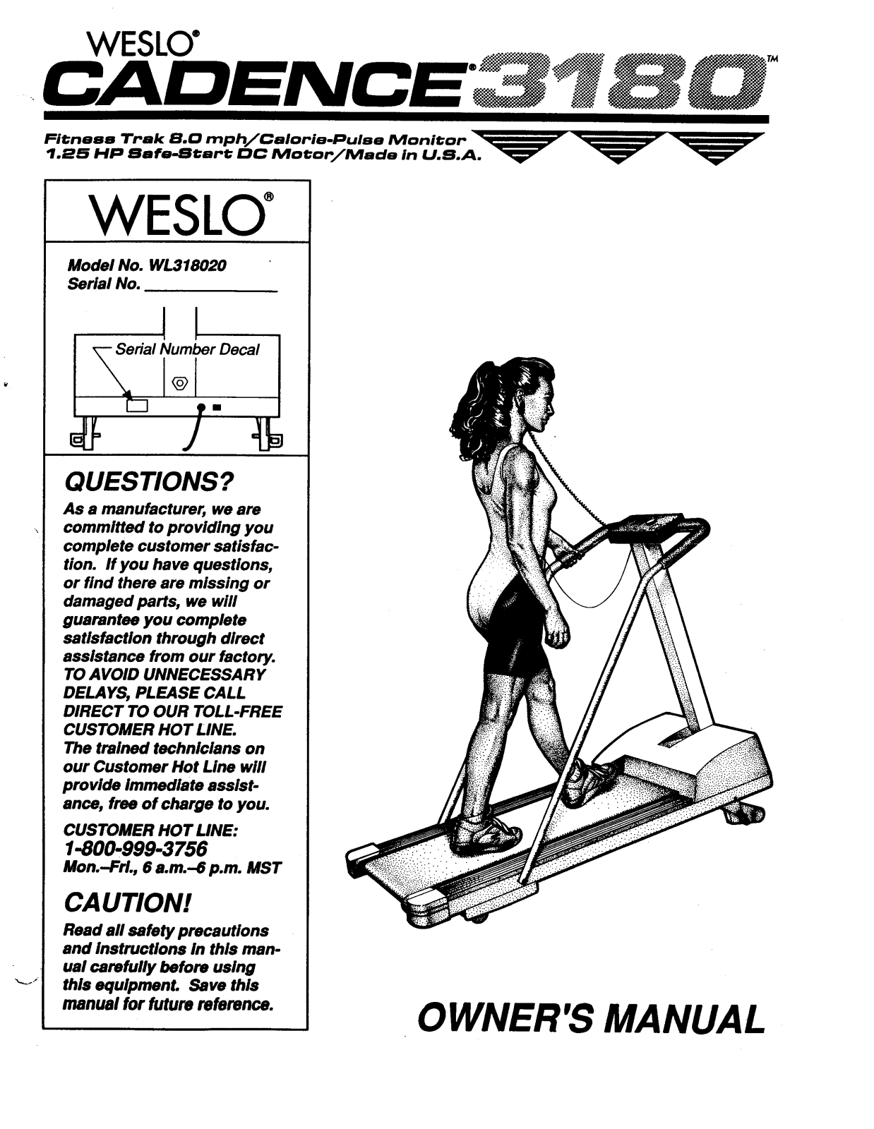 Weslo WL318020 Owner's Manual