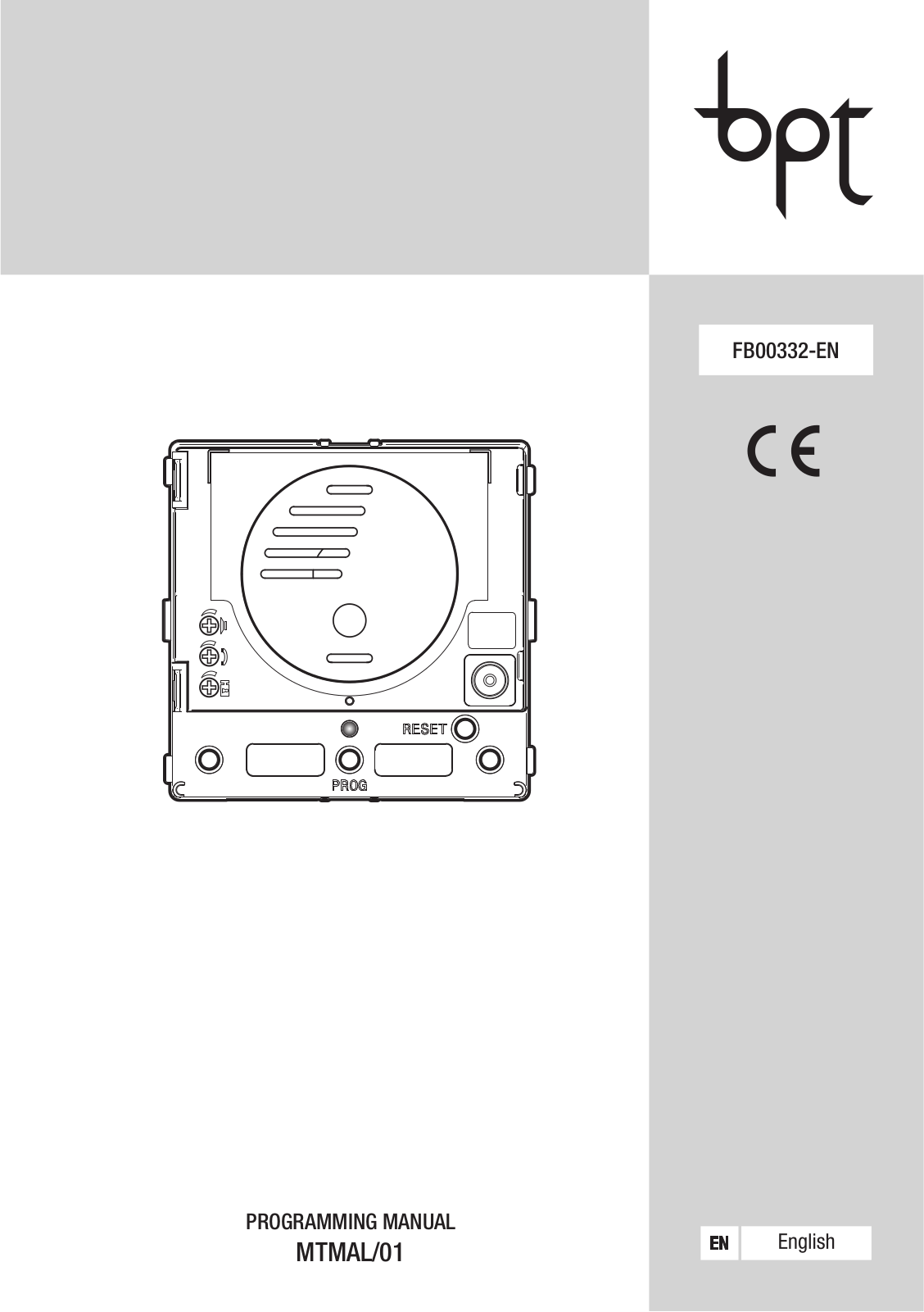Bpt MTMAL/01 Programming Manual - ManualMachine.com