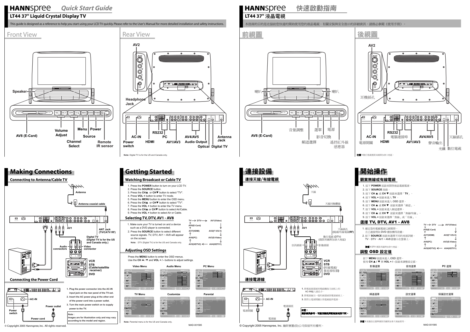 HANNSpree LT44-37U1 Quick Start Guide