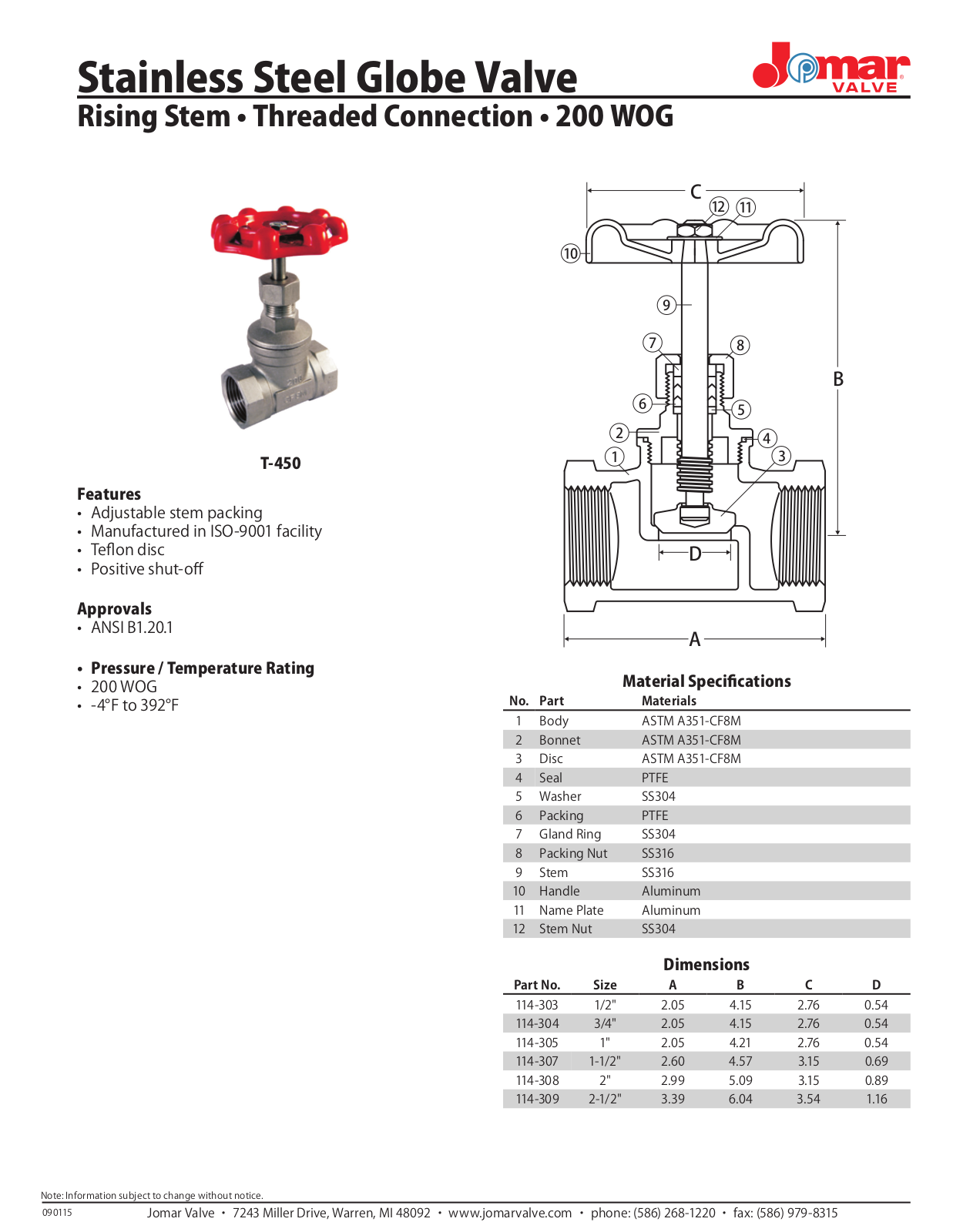 Jomar T-450 User Manual