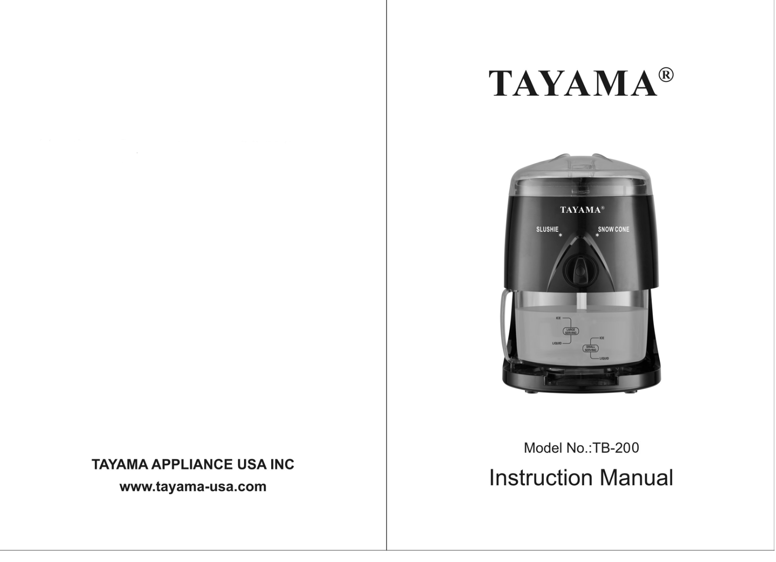 Tayama TB-200 User Manual