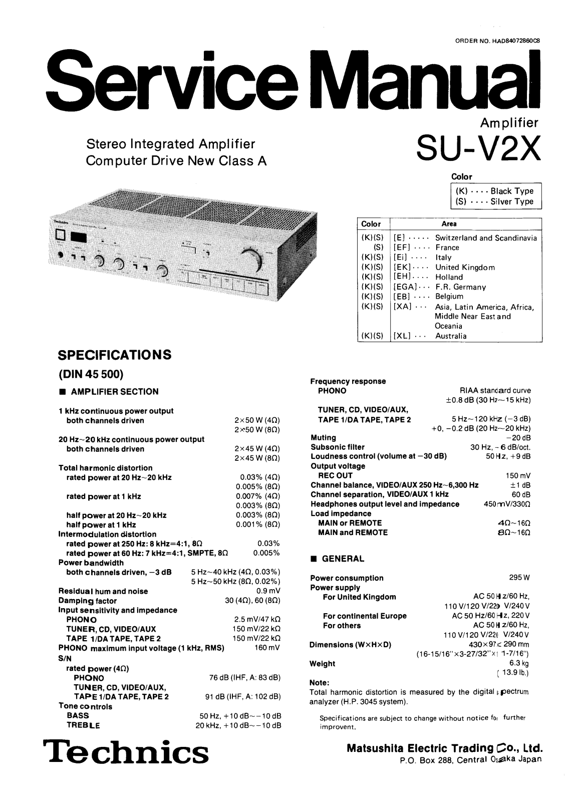 Technics SUV-2-X Service manual