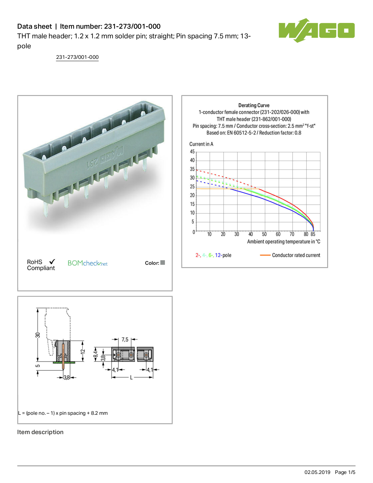 Wago 231-273/001-000 Data Sheet