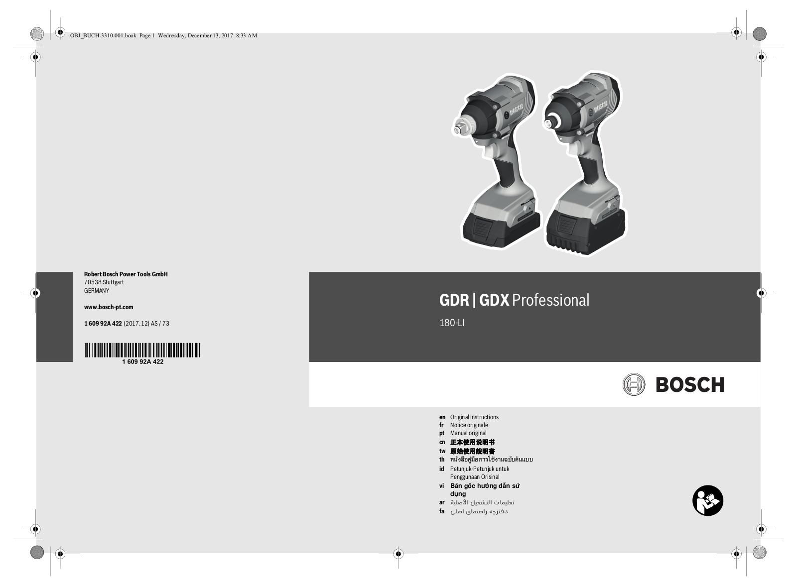 Bosch GDR 180-LI, GDX 180-LI User Manual