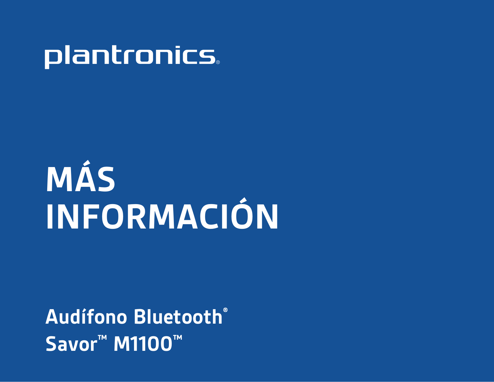 Plantronics SAVOR M1100 User Manual