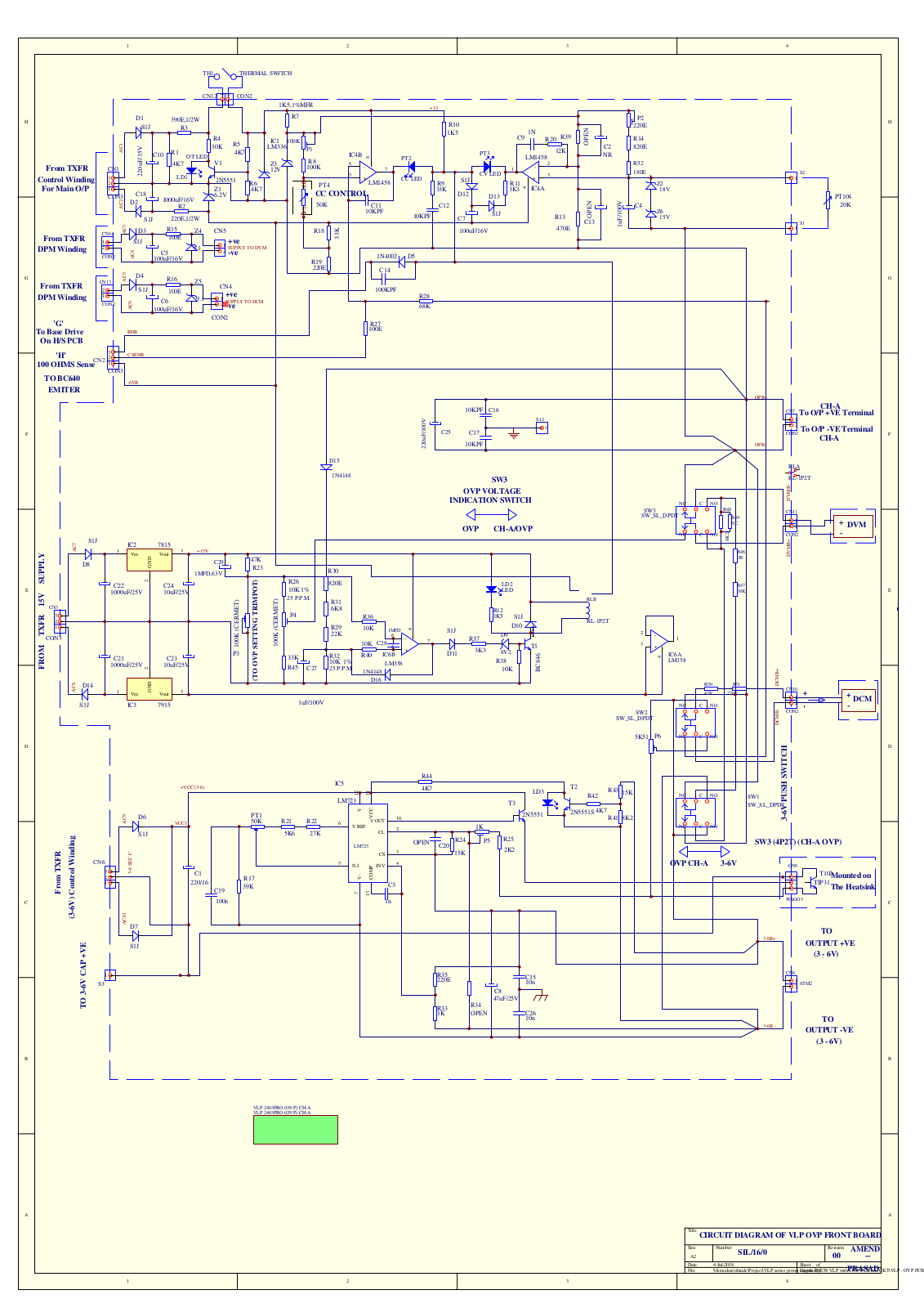 VOLTCRAFT VLP OVP FRONT BOARD CIRCUIT Diagram