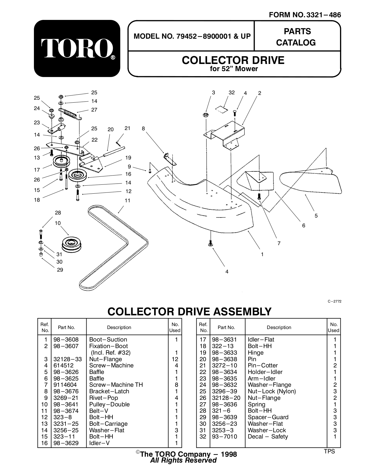 Toro 79452 Parts Catalogue