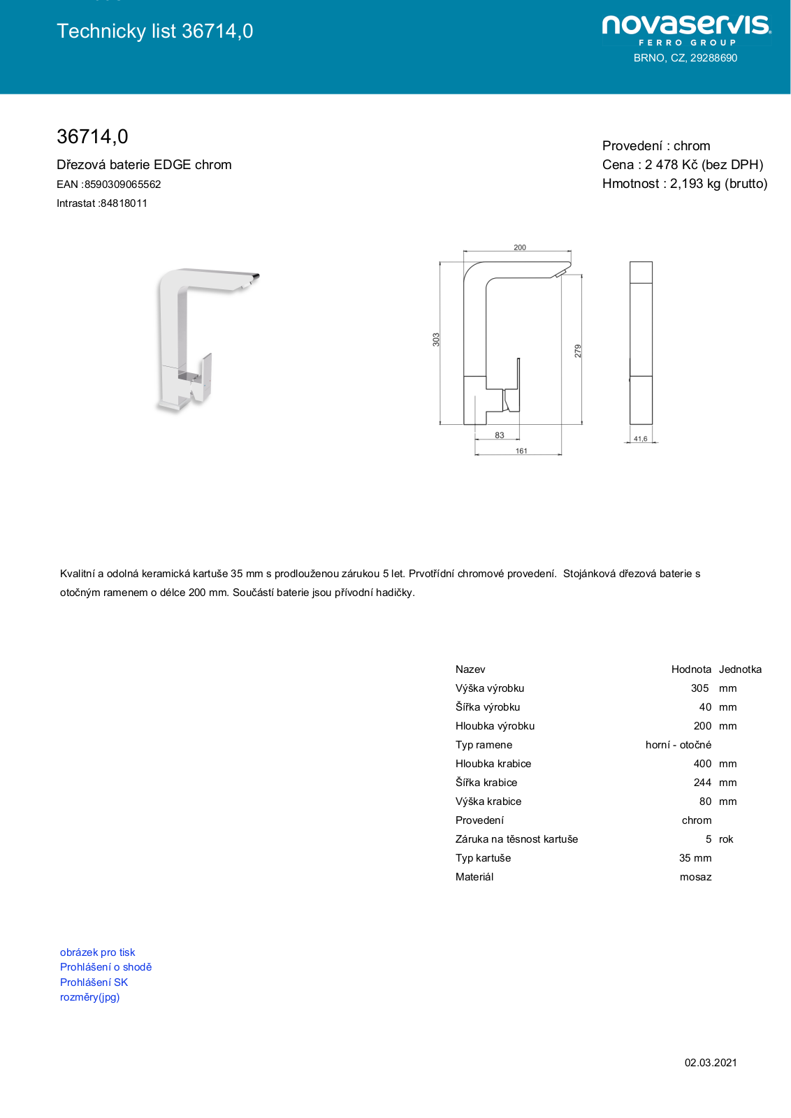 Novaservis 36714.0 User guide - ManualMachine.com
