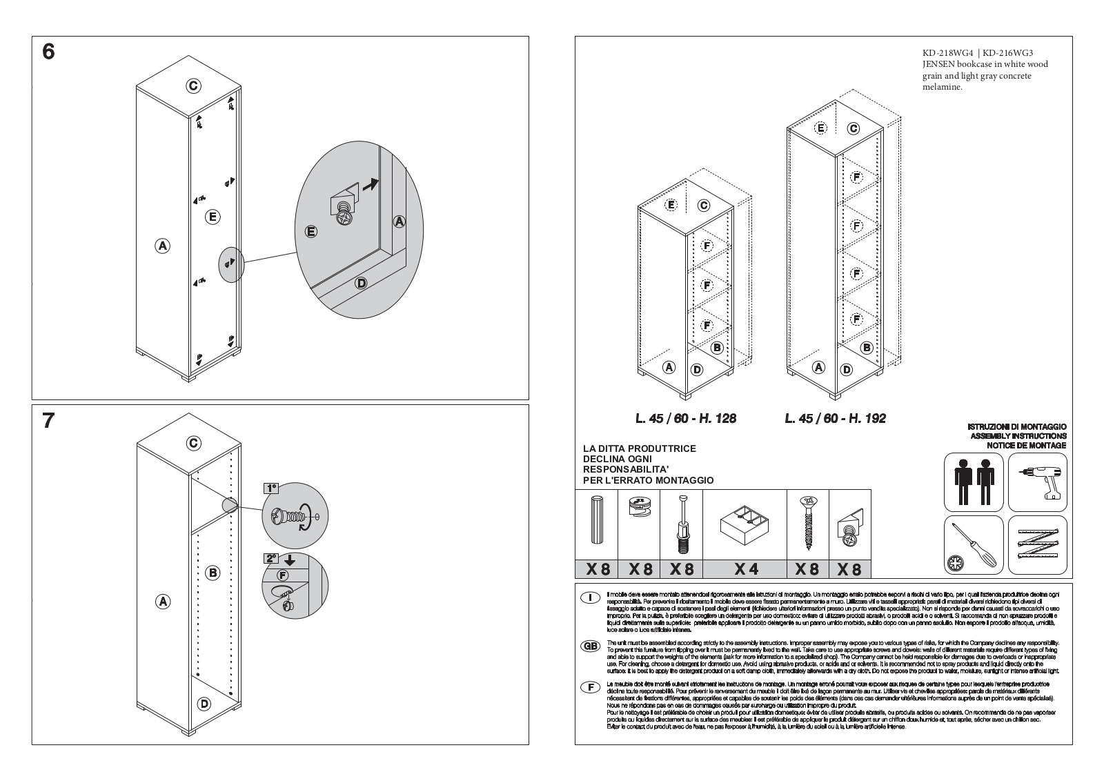 Casabianca KD216WG3 Assembly Guide