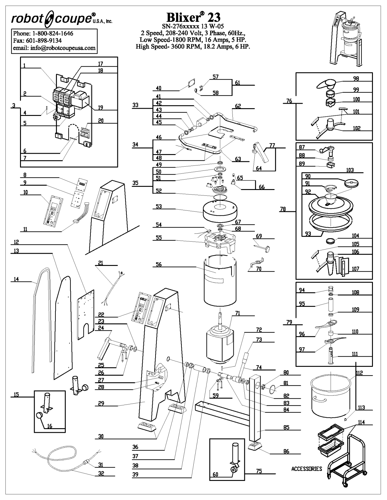 Robot Coupe Blixer 23 Parts List