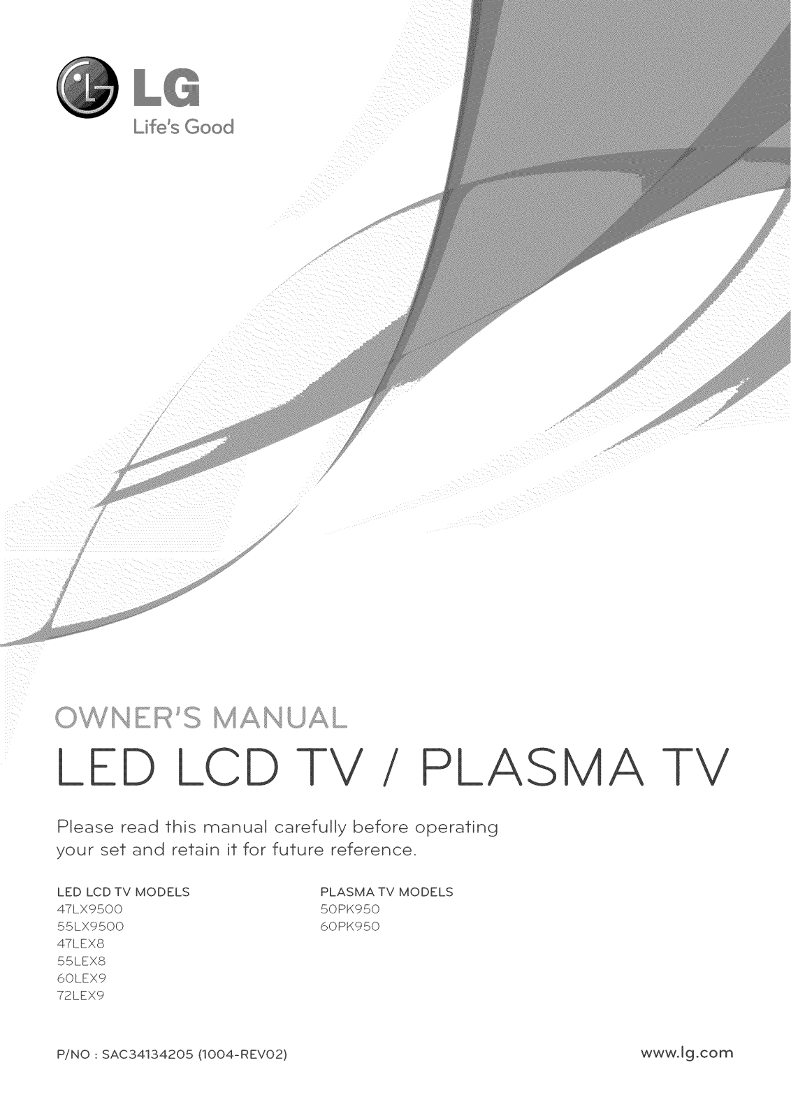 LG 60PK950, 50PK950 Owner’s Manual