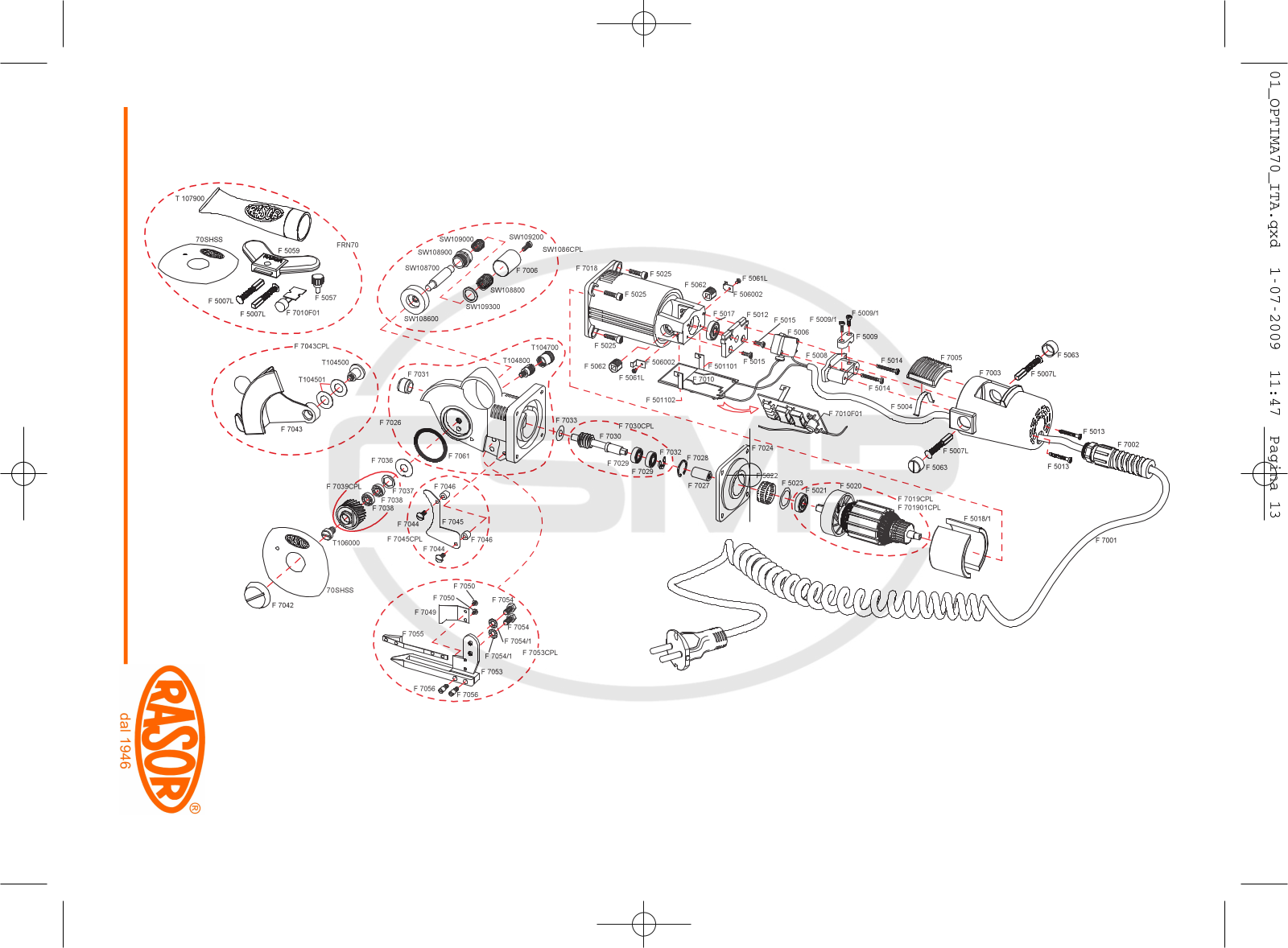 Rasor OPTIMA-70 Parts Book