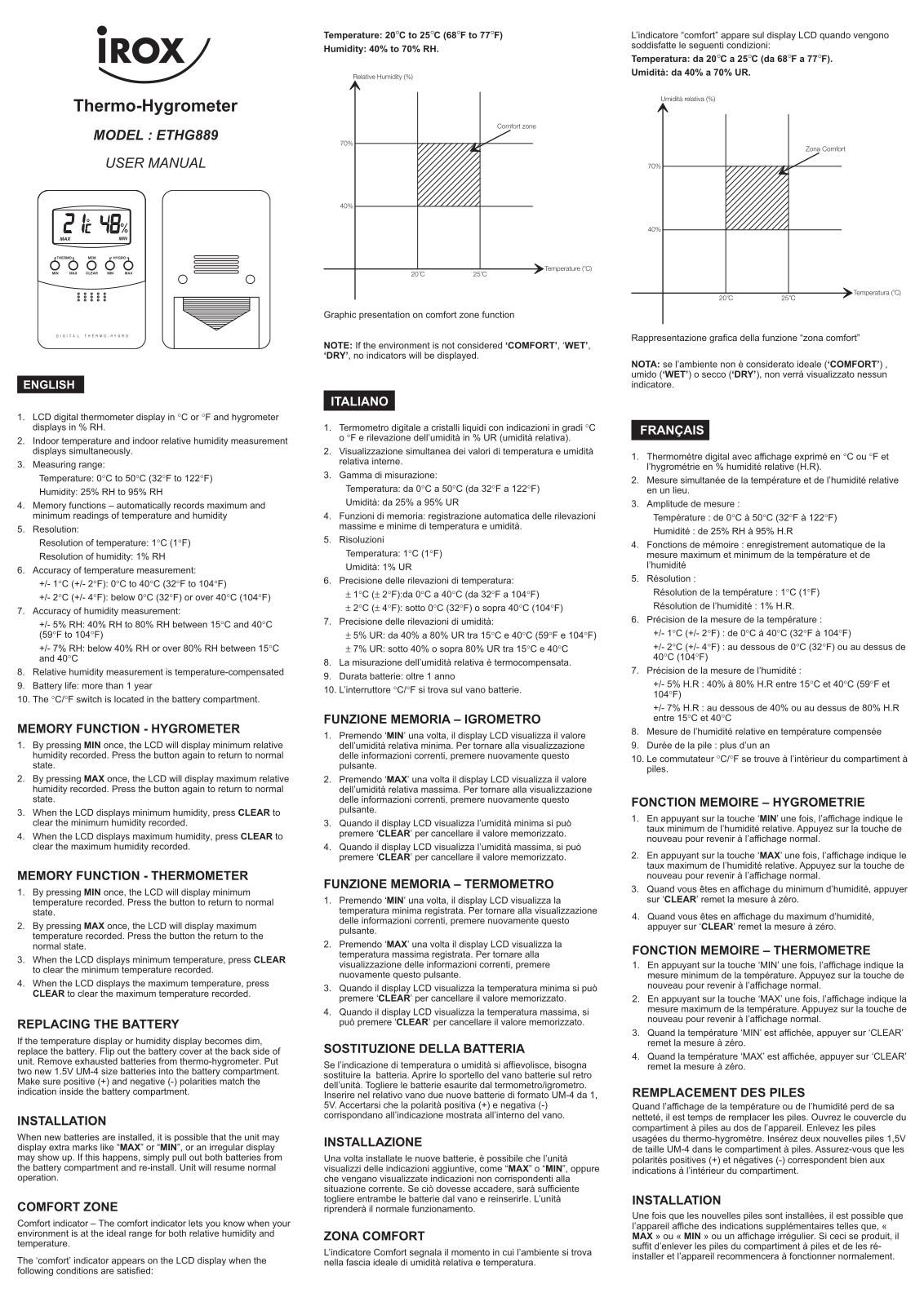 IROX ETHG889 User Manual